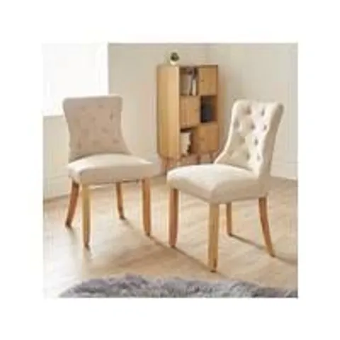 BOXED WARWICK CHENILLE PAIR OF STANDARD DINING CHAIRS - COLLECTION ONLY 