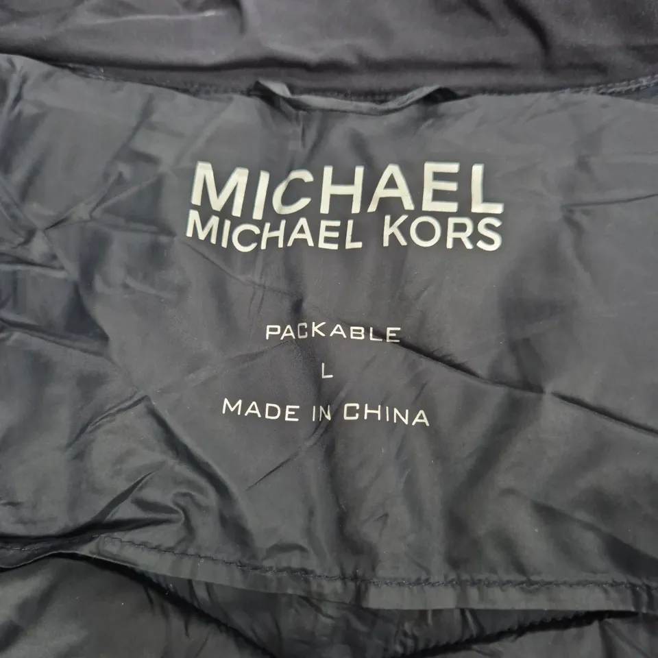 MICHAEL KORS PACKABLE DOWN COAT – BLACK – SIZE L