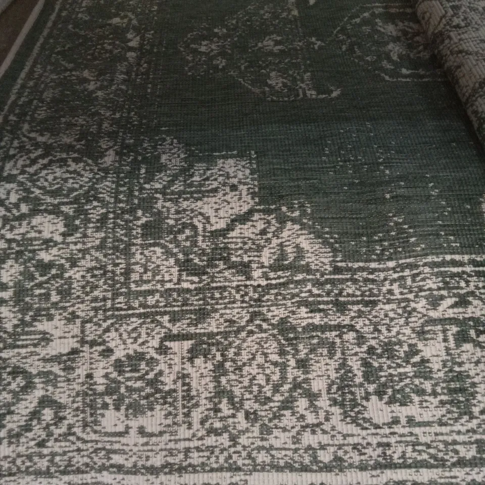 BORBON FLATWEAVE GREEN RUG 210X150CM