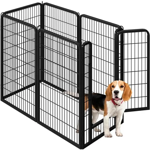 BOXED YAHEETECH 6-PIECE PUPPY PLAYPEN, 120CM HIGH, WITH AUTOMATIC LOCKING MECHANISM, FOLDABLE