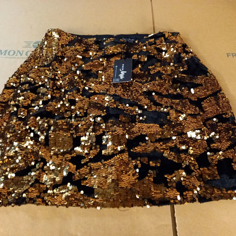 POUR MOI SELENA VELVET SEQUIN MINI SKIRT - UK 12