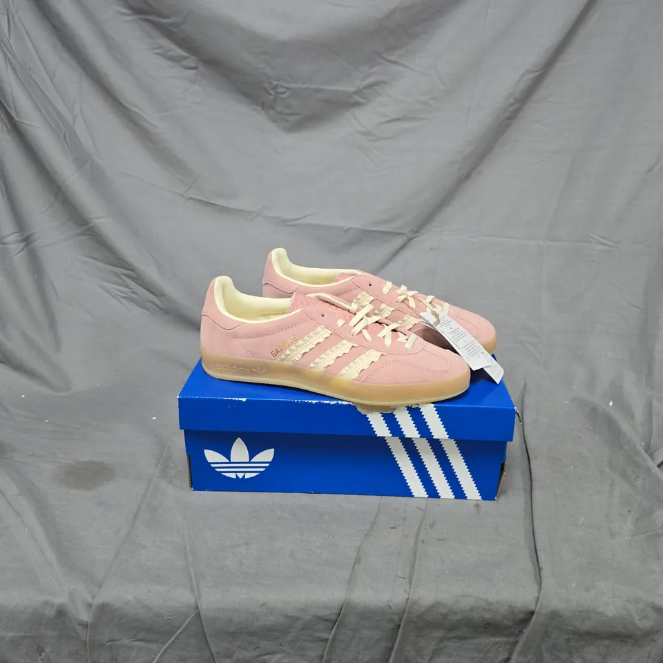 ADIDAS GAZELLE PINK SUEDE SNEAKERS – BOXED SIZE 7 