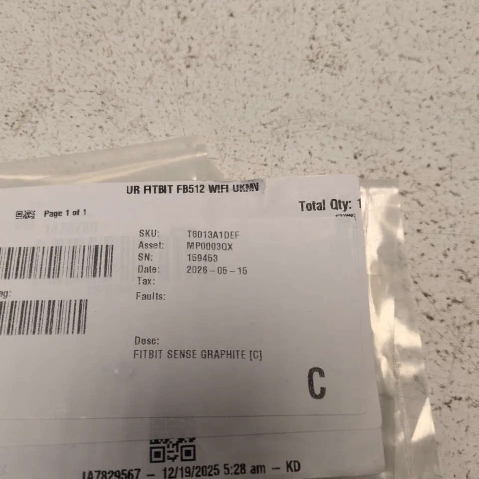FITBIT SENSE GRAPHITE – BODY ONLY (NO STRAP)
