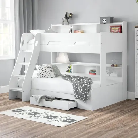 BOXED VEDIKA TRIPLE SLEEPER BUNK BED WITH SHELVES BY MACK + MILO (4 BOXES)