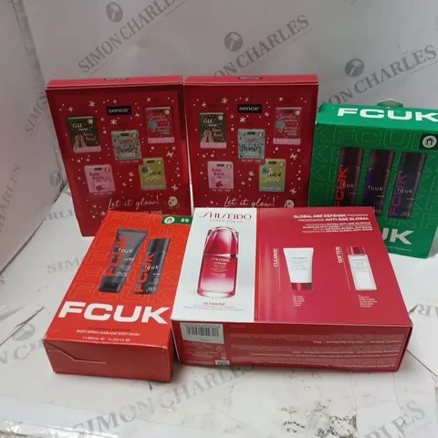 BOX OF APPROXIMATELY 5 ASSORTED BODYSPRAYS AND GIFT SETS TO INCLUDE FCUK, SENCE AND CERA VE