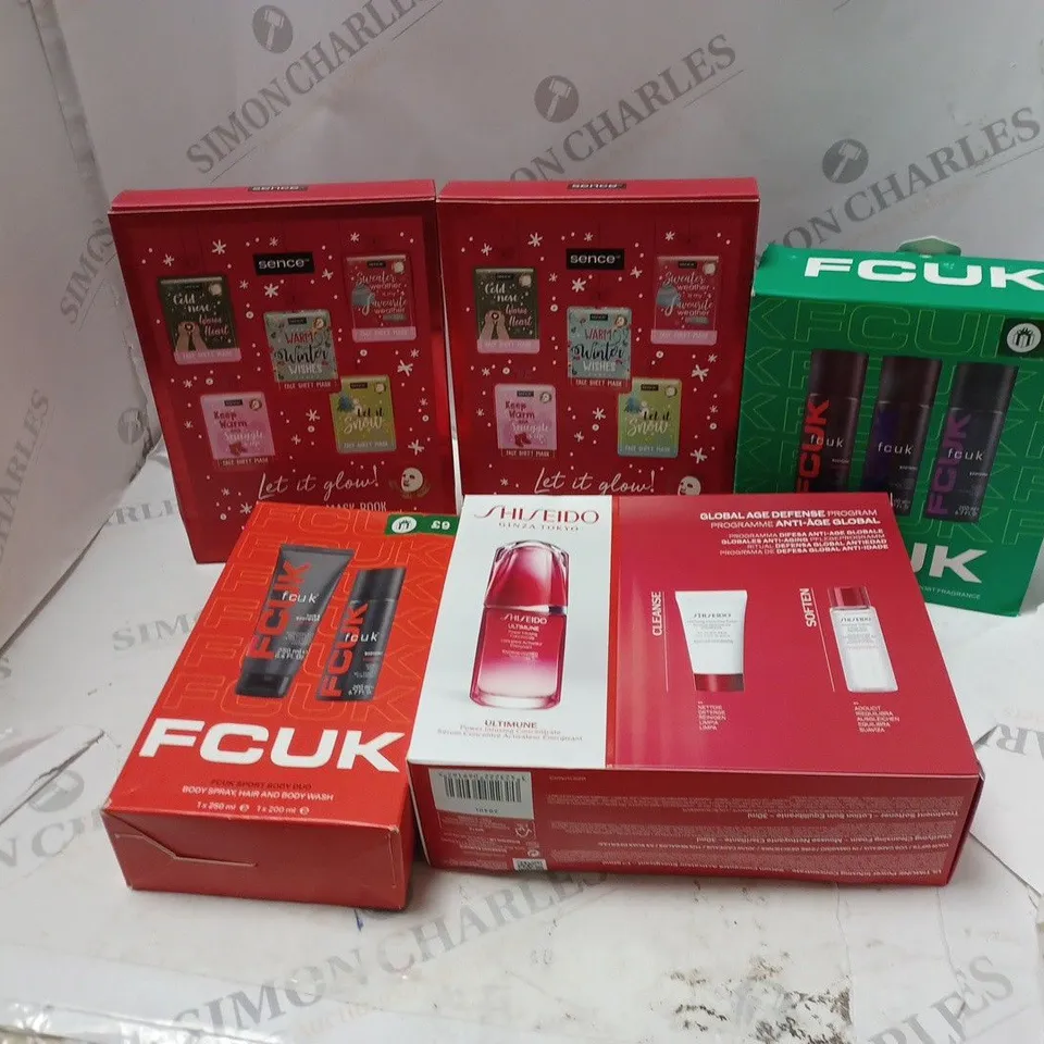 BOX OF APPROXIMATELY 5 ASSORTED BODYSPRAYS AND GIFT SETS TO INCLUDE FCUK, SENCE AND CERA VE