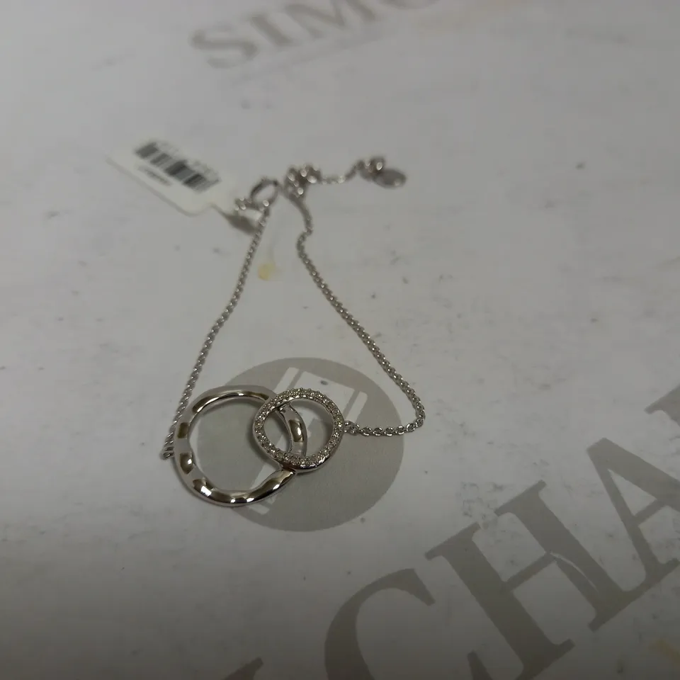 SILVER DUO LOOP BRACELET WITH SPARKLE STONES