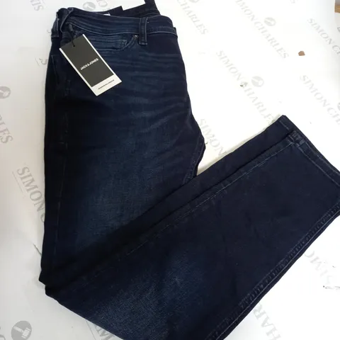 JACK&JONES SKINNY LIAM NAVY BLUE DENIM JEANS W32/L30