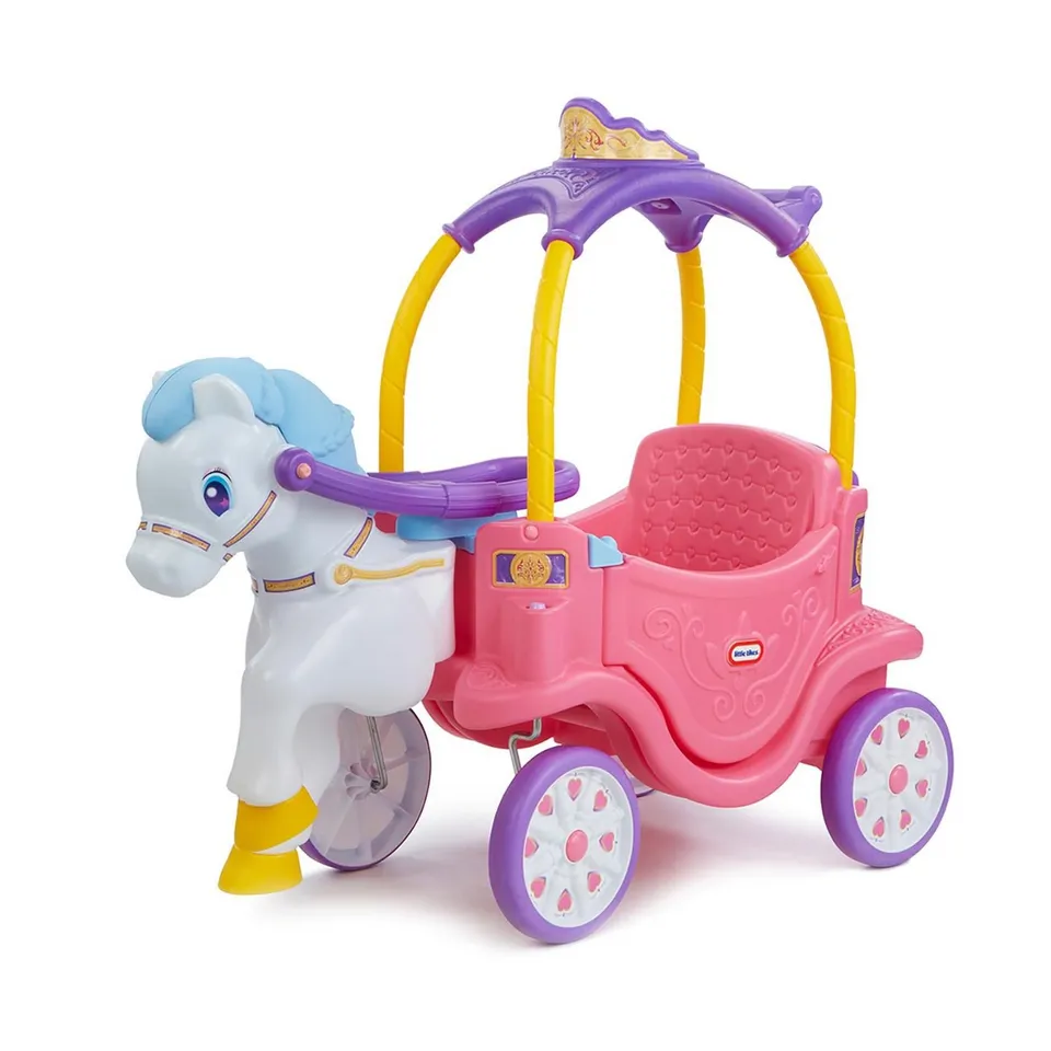 BOXED LITTLE TIKES PRINCESS COSY HORSE CHARIOT  (BOX WATER DAMAGED)  RRP £134.99