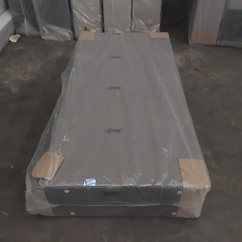 BAGGED LUXURY DIVAN BASE, 3FT SINGLE, GREY TWEED, 2 DRAWERS