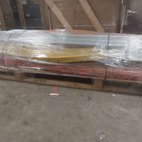 PALLET CONTAINING APPROXIMATELY 90x PVC PIPES & ALUMINIUM PROFILES