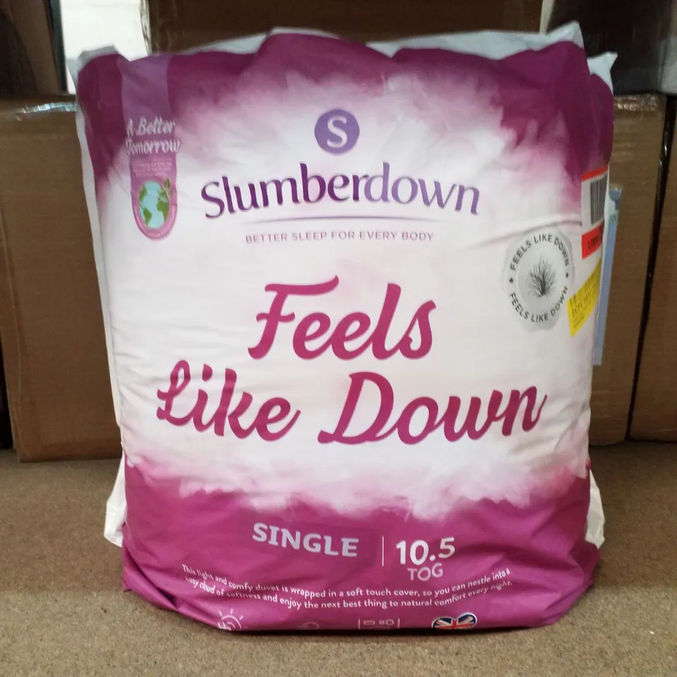 FEELS LIKE DOWN 10.5 TOG ALL YEAR ROUND EMBOSSED COVER MACHINE WASHABLE DUVET