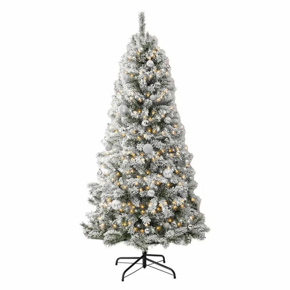 BOXED 7FT NEO FLOCKED SNOW SCANDINAVIAN TIPS SPRUCE FIR ARTIFICIAL CHRISTMAS TREE