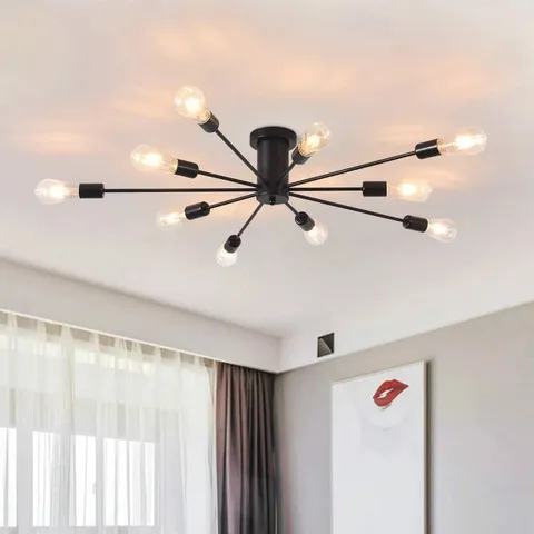 BOXED ANNALESE 10-LIGHT 97CM DIMMABLE SPUTNIK SPHERE SEMI FLUSH MOUNT