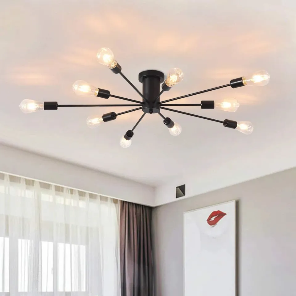 BOXED ANNALESE 10-LIGHT 97CM DIMMABLE SPUTNIK SPHERE SEMI FLUSH MOUNT