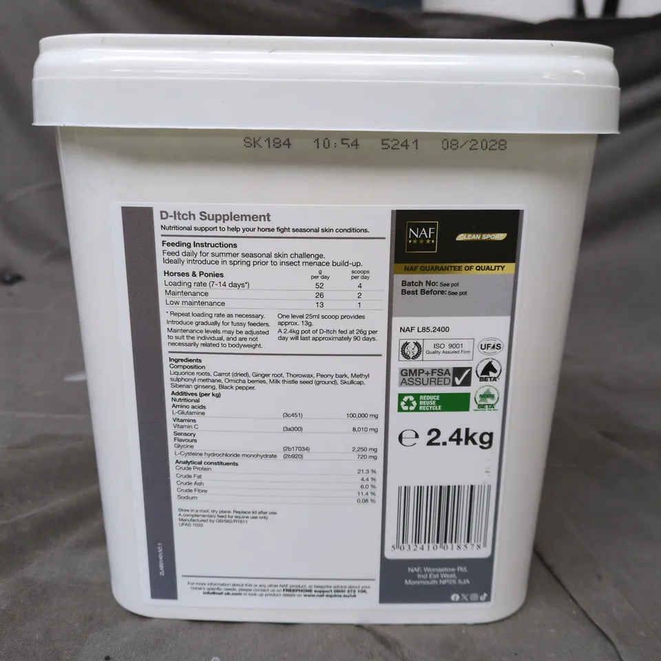 NAF D-ITCH SUPPLEMENT FOR HORSES - 2.4KG TUB