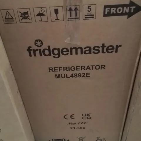 BOXED FRIDGEMASTER MUL4892ES 48CM WIDE UNDER-COUNTER FRIDGE - SILVER