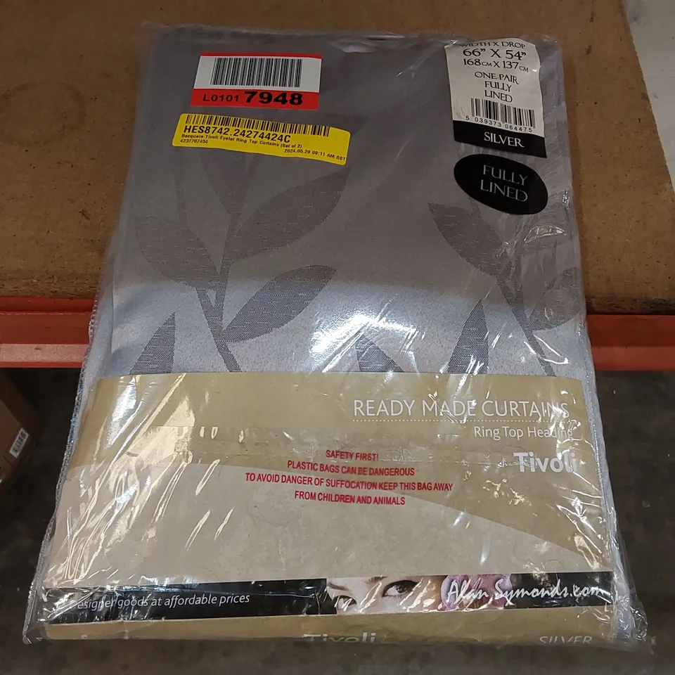 BAGGED BECQUERE TIVOLI EYELET RING TOP CURTAINS, SET OF 2 - 168 X 137CM (1 ITEM)