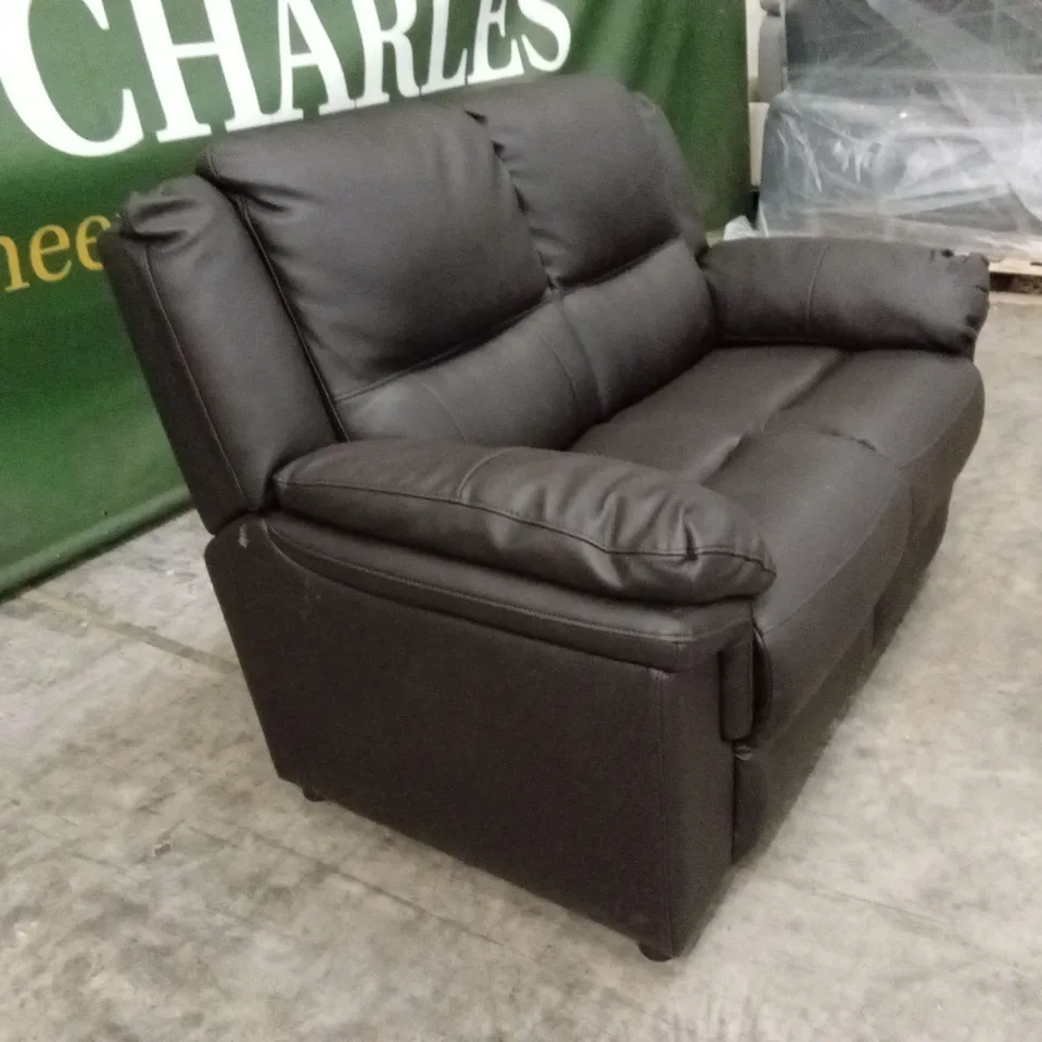 ALBION LUXURY FAUX LEATHER HIGH BACK 2 SEATER SOFA RRP £519