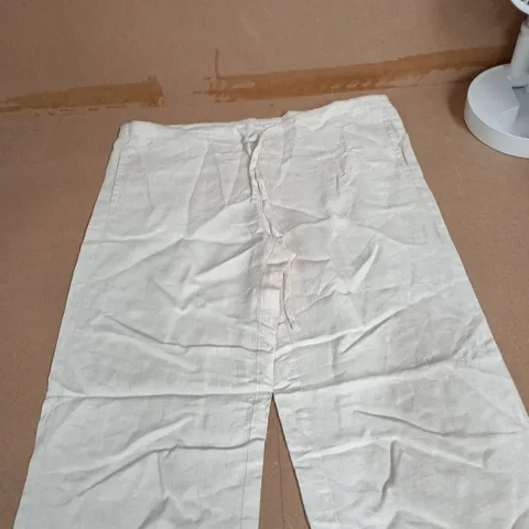POETRY LINEN TROUSERS - WHITE, LIGHTWEIGHT