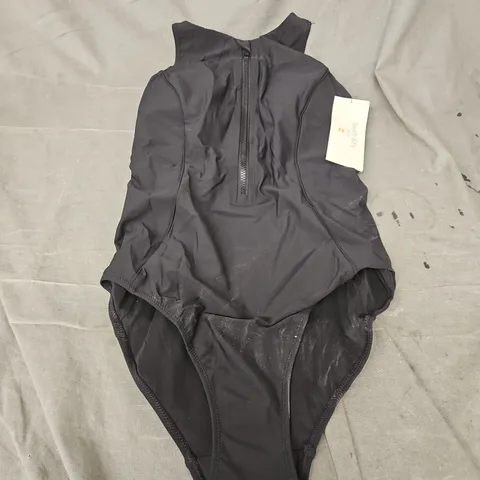 SWEATY BETTY TIDE ZIP THROUGH PERFORMANCE SWIMSUIT IN BLACK SIZE S