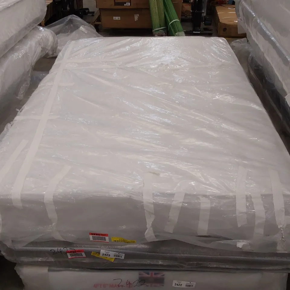 QUALITY BAGGED 4'6" DOUBLE FOLINO HILTON DEEP OPEN COIL MATTRESS