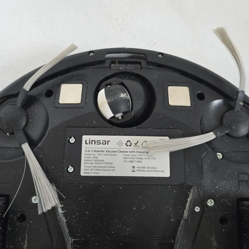 LINSAR 3-IN-1 ROBOTIC VACUUM CLEANER WITH MOPPING – DOCKING STATION INCLUDED