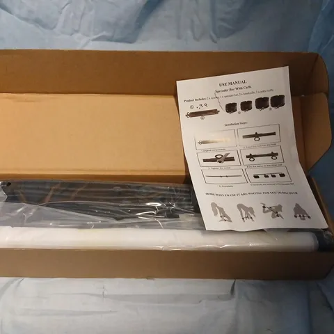 SPREADER BAR WITH CUFFS KIT – INCLUDES MANUAL, SCREWS, HANDCUFFS & ANKLE CUFFS
