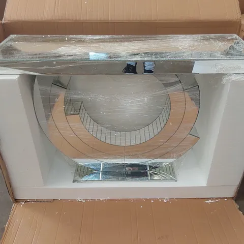 BOXED HOMESDIRECT365 MIRRORED CONSOLE TABLE (1 BOX)