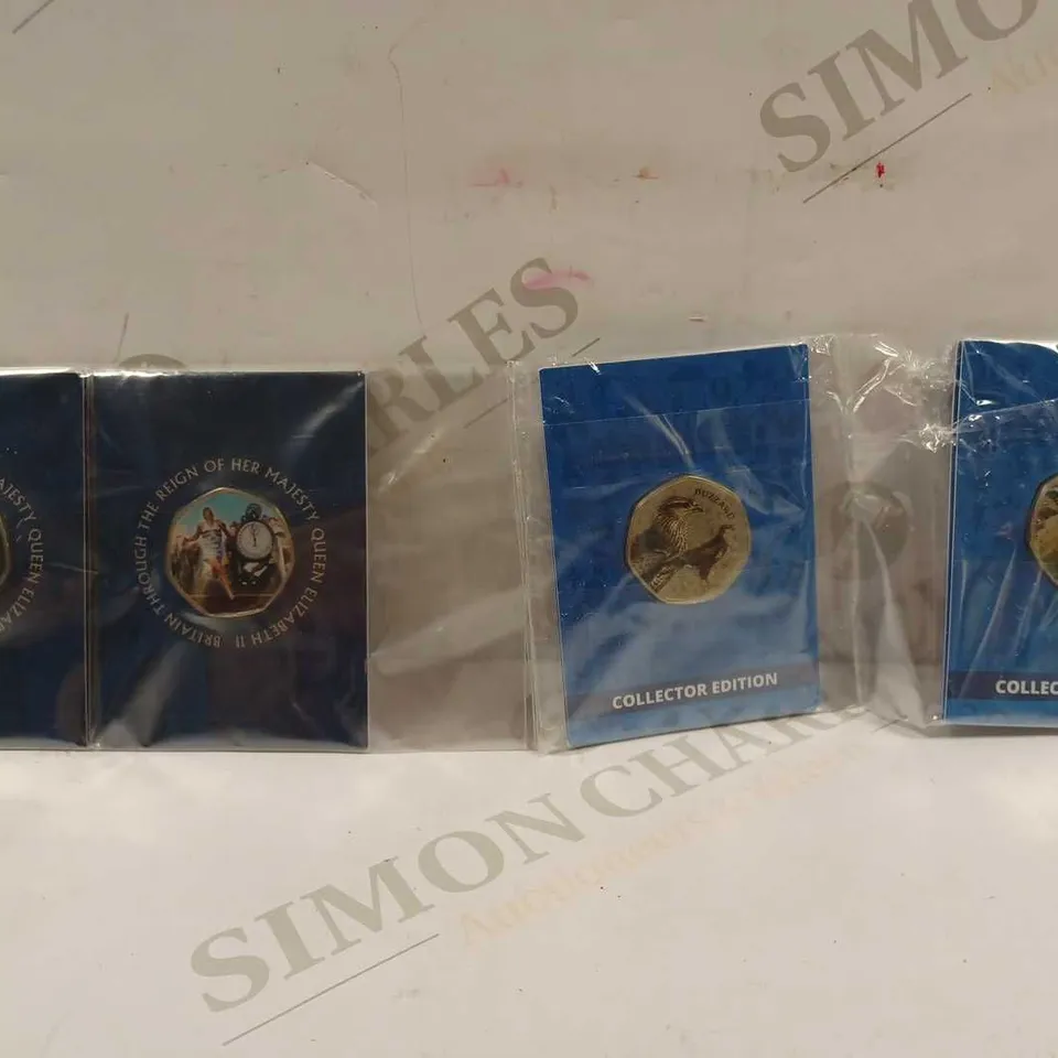 12 X PACKS TO CONTAIN AN ASSORTMENT OF COMMEMORATIVE COINS - APPROX 2-4 COINS PER PACK 