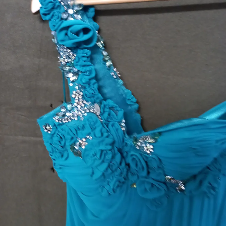 MANON TURQUOISE EMBELLISHED OCCASIONAL DRESS - 14