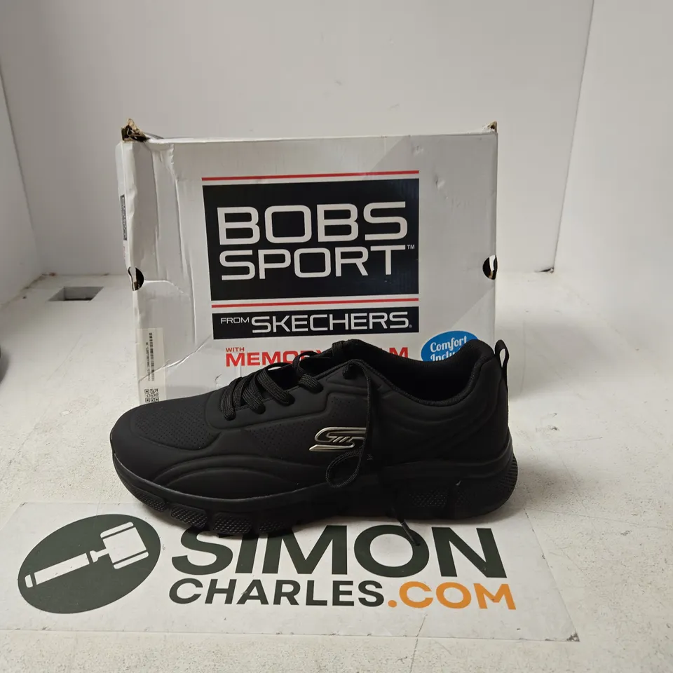 SKECHERS BOBS SPORT MEMORY FOAM SNEAKERS – BLACK - UK 11