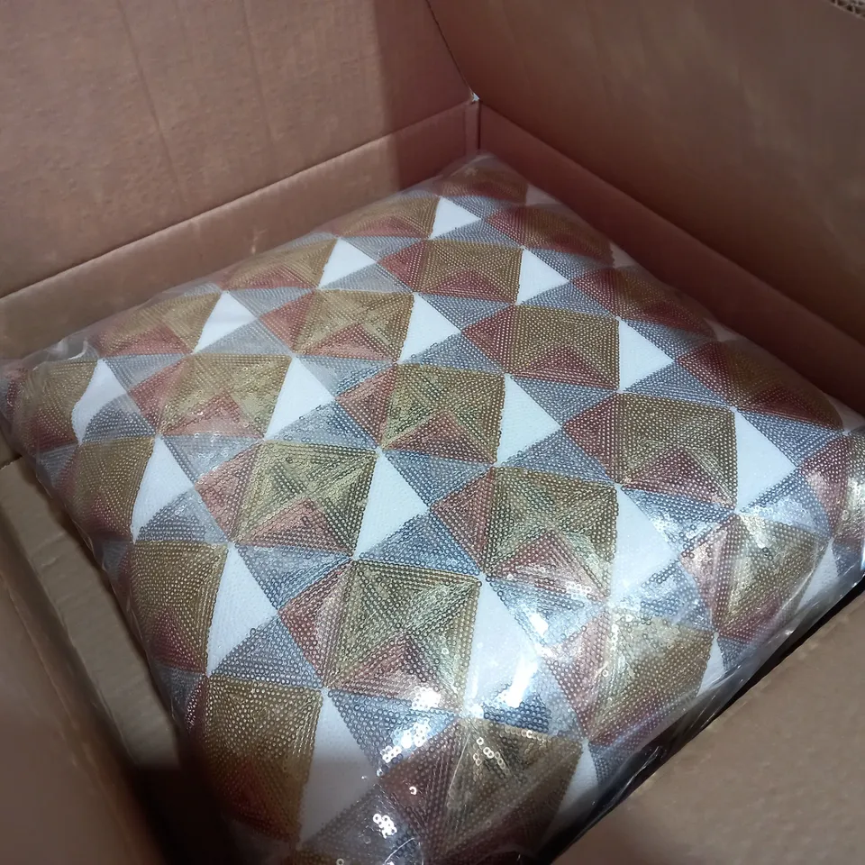 SEQUINED PILLOW - SIZE APPROX 40CM X 40CM