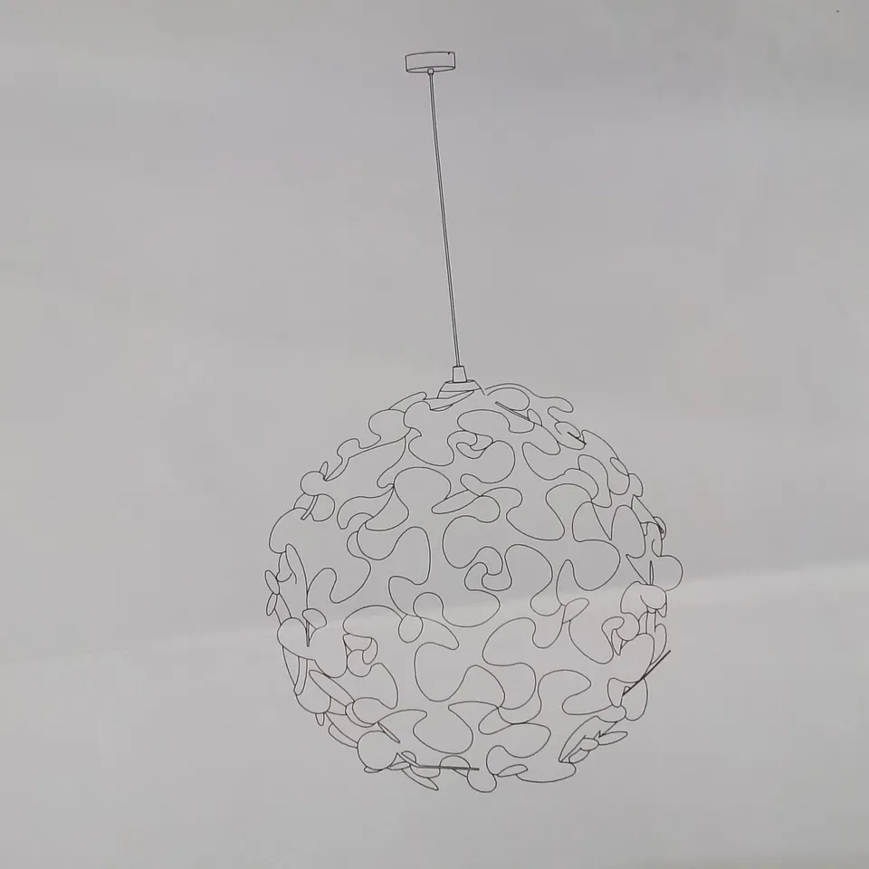 BOXED HOME ETC KYNA 1 LIGHT BOWL PENDANT 45CM D IN WHITE