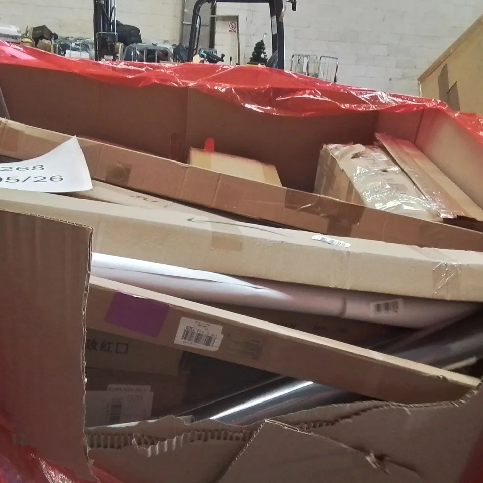 PALLET OF ASSORTED HOUSEHOLD GOODS AND PRODUCTS TO INCLUDE;PICTURE FRAME,RETRACTABLE SAFETY GATE,BATH TRAY