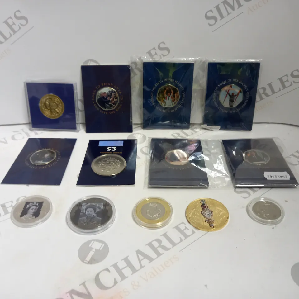 BAG TO CONTAIN APPROX. 17 X ASSORTED COLLECTORS COINS & MEDALS. DESIGNS VARY 