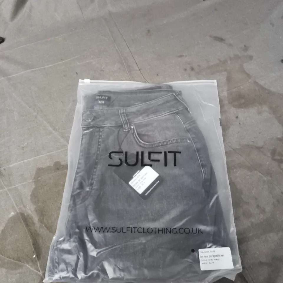 SULFIT SLIM TAPERED FIT JEANS – GREY WASH, UK 32R (SUL-008)