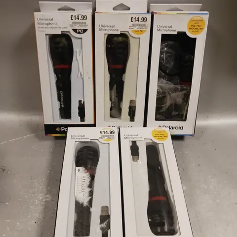 5 X BOXED POLAROID UNIVERSAL MICROPHONES