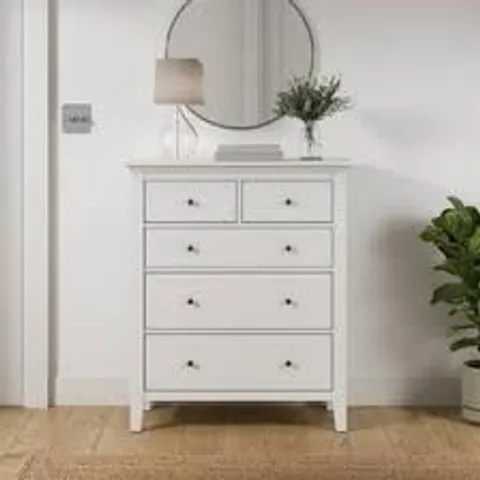 BOXED LYNTON 5 DRAWER CHEST - WHITE (2 BOXES)