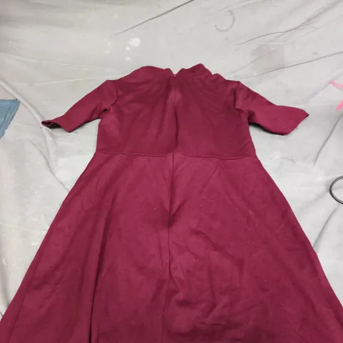 WAREHOUSE BURGUNDY WOMEN'S DRESS, UK 10