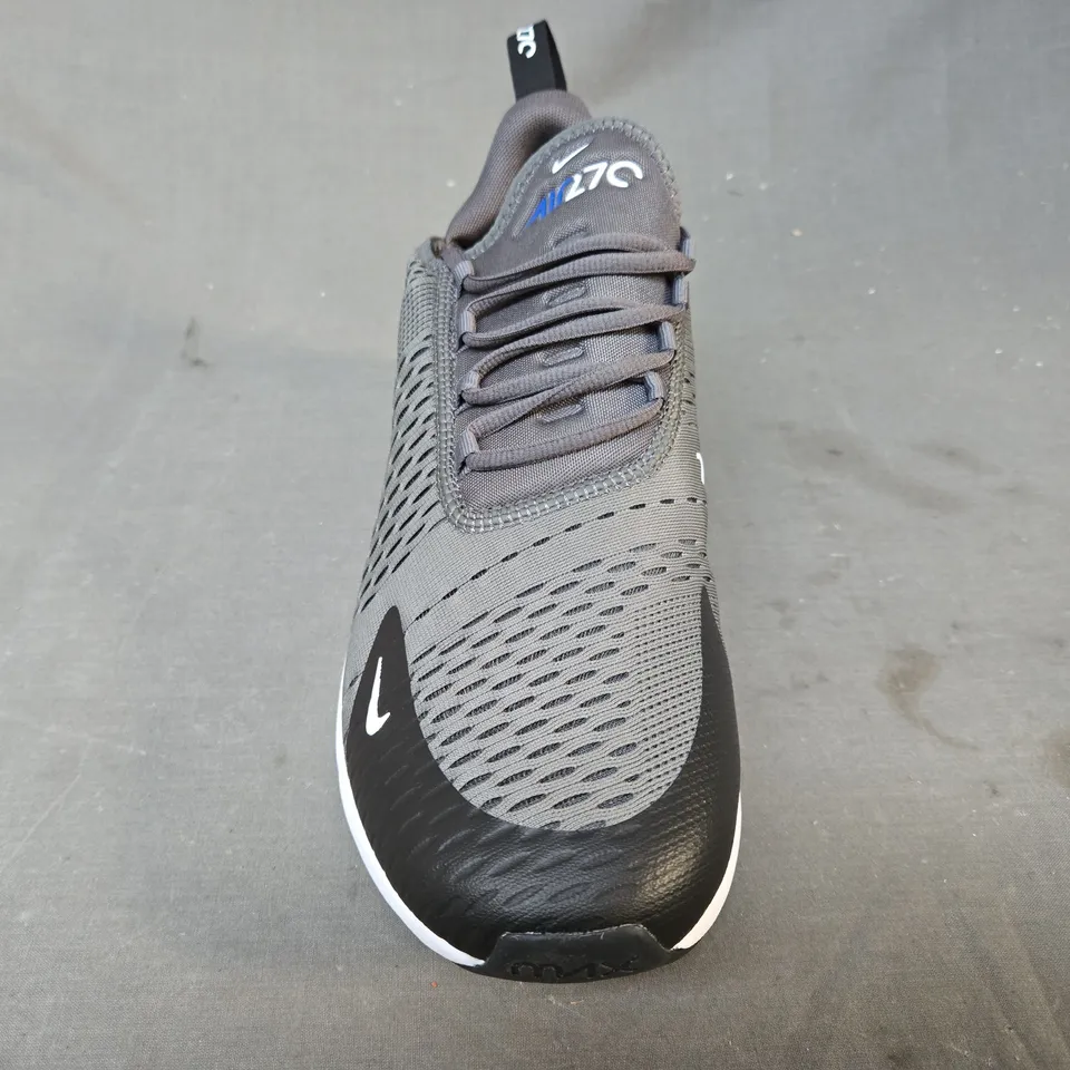 BOXED PAIR OF NIKE AIR MAX 270 SHOES IN GREY/BLACK/BLUE UK SIZE 11