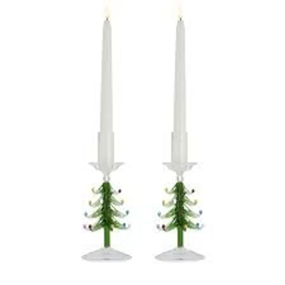 HOME STORIES SET OF 2 TREE CANDLE HOLDERS