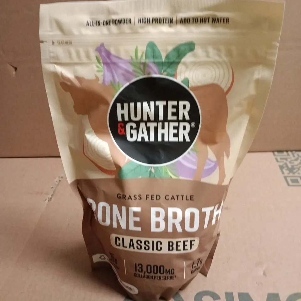 HUNTER & GATHER BONE BROTH POWDER – GRASS-FED BEEF, CLASSIC BEEF 400G