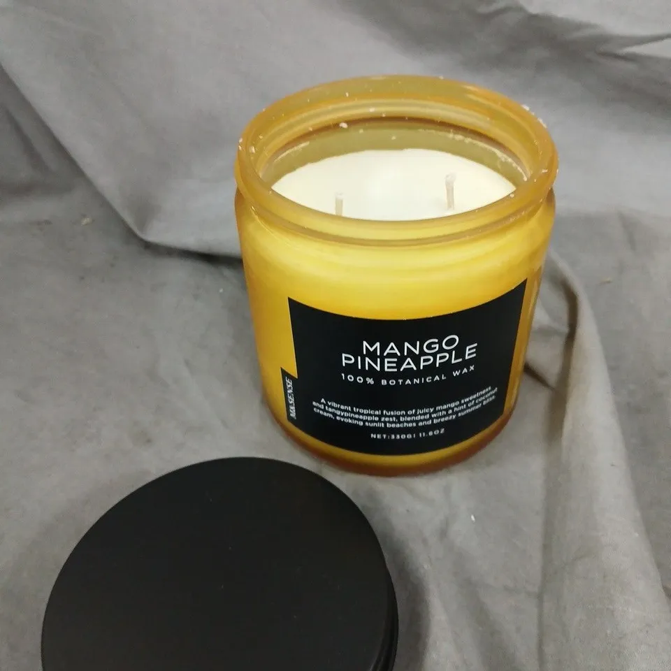 M&SENSE MANGO PINEAPPLE SCENTED CANDLE – BOXED, PLANT-BASED SOY WAX