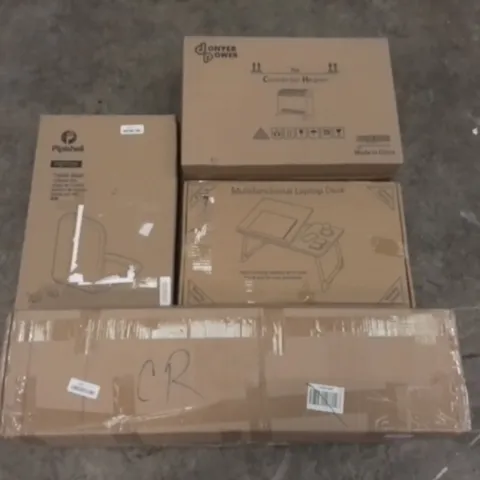 PALLET OF ASSORTED ITEMS INCLUDING TOILET SEAT, CONVECTOR HEATER, MULTIFUNCTIONAL LAPTOP DESK, BABY PLAY PEN