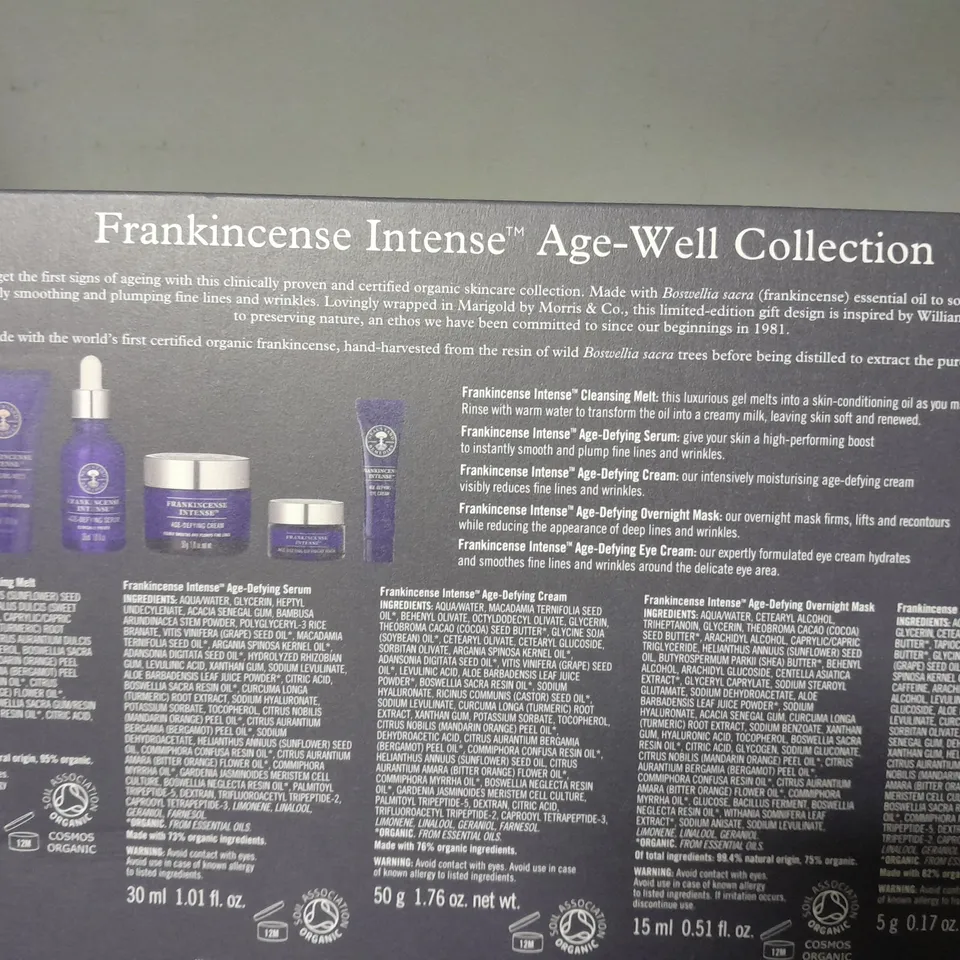 BOXED NEAL'S YARD REMEDIES FRANKINCENSE INTENSE AGE-WELL COLLECTION SET