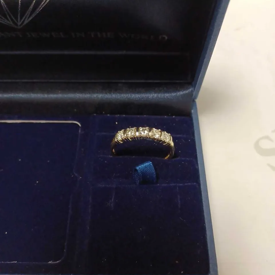 MOISSANITE 9CT YELLOW GOLD 1 CARAT MOISSANITE 5 STONE ETERNITY RING - SIZE Y RRP £499