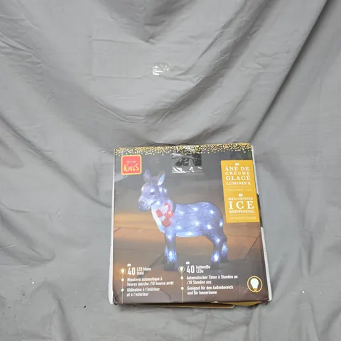 BOXED THREE KINGS INLIT ICE NATIVITY DONKEY