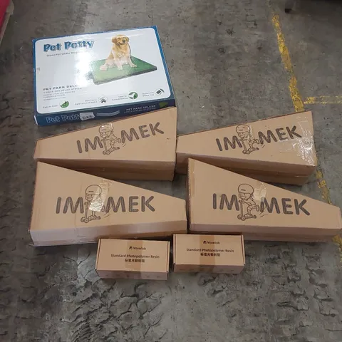 PALLET OF ASSORTED ITEMS INCLUDING: KIDS SCOOTERS, STANDARD PHOTOPOLYMER RESIN, PET POTTY ECT