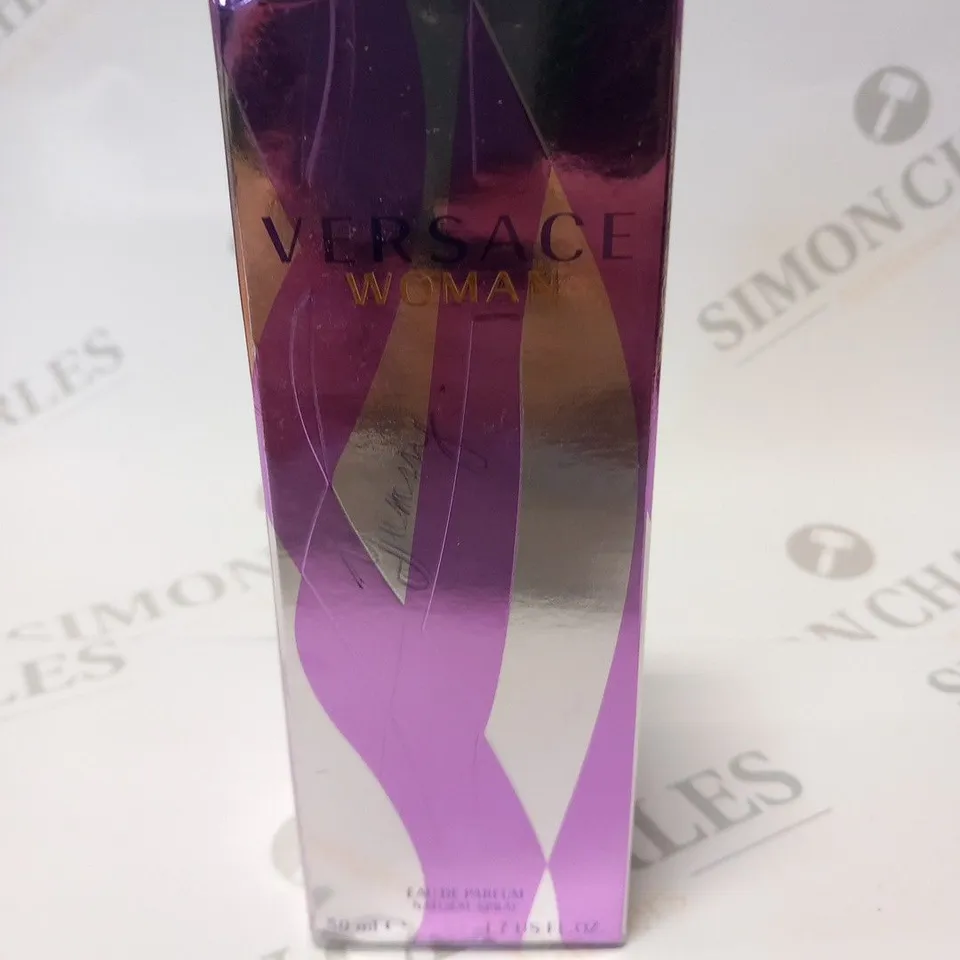 BOXED AND SEALED VERSACE WOMAN EAU DE PARFUM SPRAY 50ML